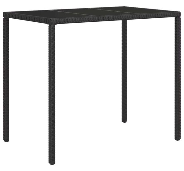4 részes fekete polyrattan kerti ülőgarnitúra párnákkal