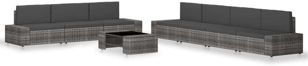 8 részes szürke polyrattan kerti ülőgarnitúra