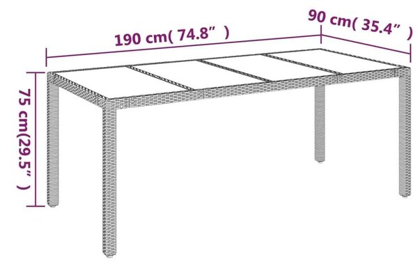 7 részes szürke polyrattan kerti étkezőgarnitúra párnával