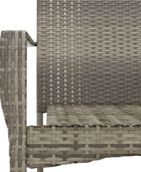7 részes szürke polyrattan kerti étkezőgarnitúra párnával