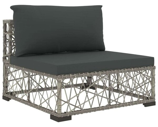 Polyrattan Kerti Bútorszett - 6 részes - Szürke