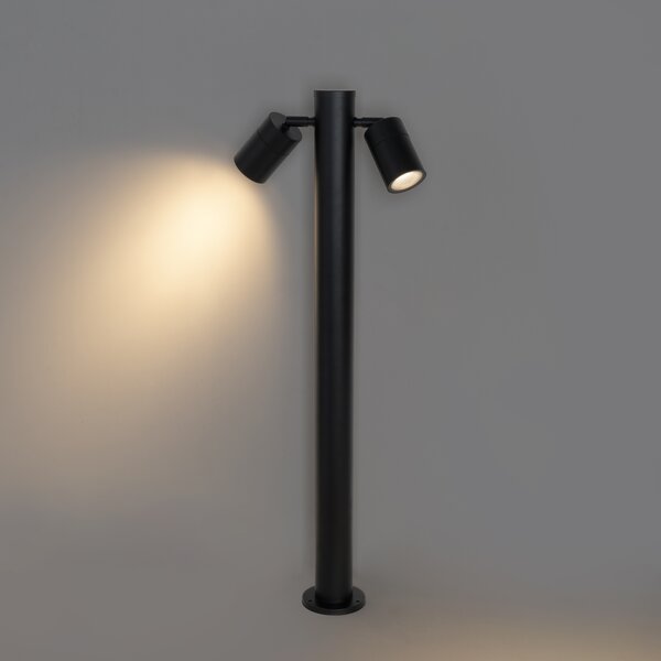 Álló kültéri lámpa fekete 80 cm IP44 állítható 2-lámpás - Duo
