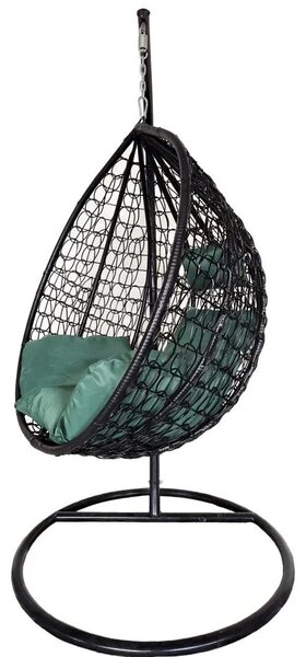 Linea Heinner Függőszék, 115x68x108/195 cm, Acél/műrattan, Antracit zöld/zöld