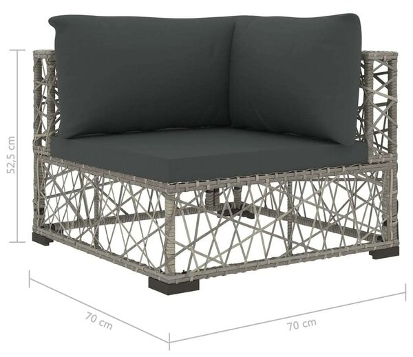 Polyrattan Kerti Bútorszett - 6 részes - Szürke