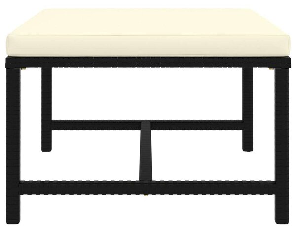 Polyrattan Kerti Ülőgarnitúra - 6 részes - Fekete