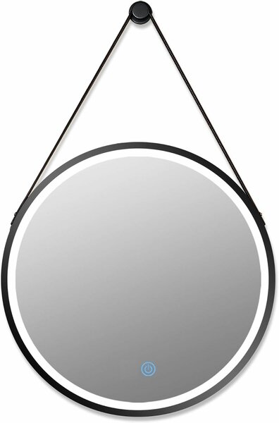 Feridras fekete fürdőszobai bútor szett LED tükörrel