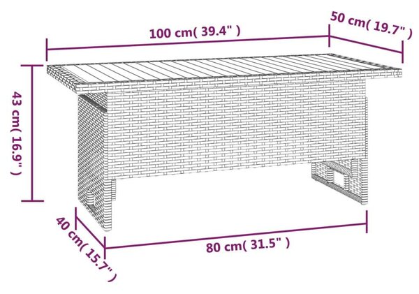 VidaXL 3 részes fekete polyrattan kerti ülőgarnitúra párnákkal