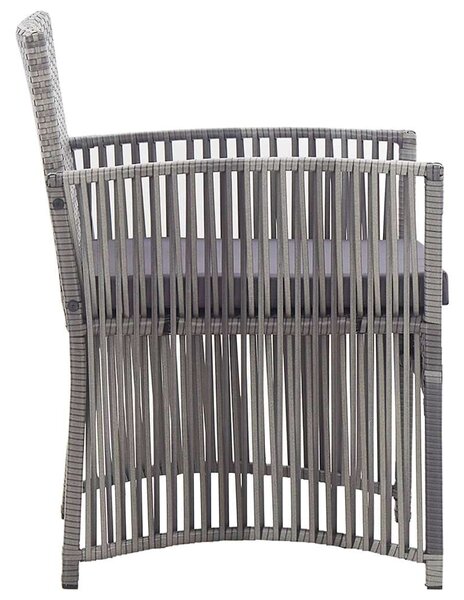 Polyrattan Kerti Bútor Szett - 4 részes - Antracit Szürke