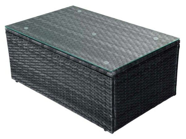 Polyrattan Kerti Bútorszett - 4 részes - Fekete