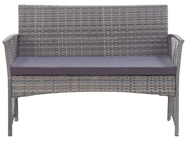 Polyrattan Kerti Bútor Szett - 4 részes - Antracit Szürke