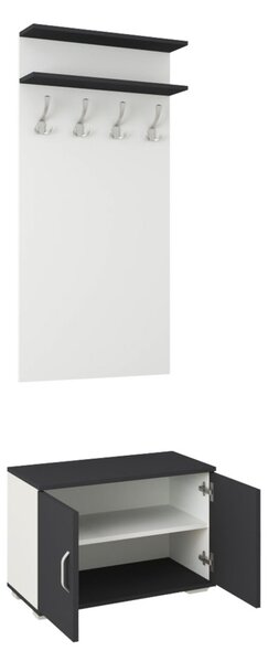 Como előszobafal, Antracit / Fehér, 66 cm