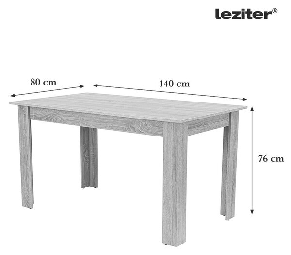 Leziter Zara 6+1 Étkezőgarnitúra - Bézs/Yorki Tölgy