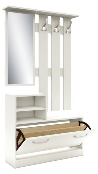 Lyon előszobafal, Fehér, 85 x 24 x 180 cm