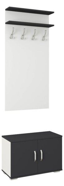 Como előszobafal, Antracit / Fehér, 66 cm