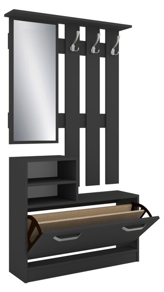 Lyon előszobafal, Antracit, 85 x 24 x 180 cm