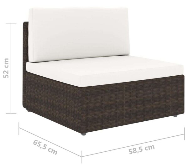 VidaXL 5 részes barna polyrattan kerti ülőgarnitúra párnákkal