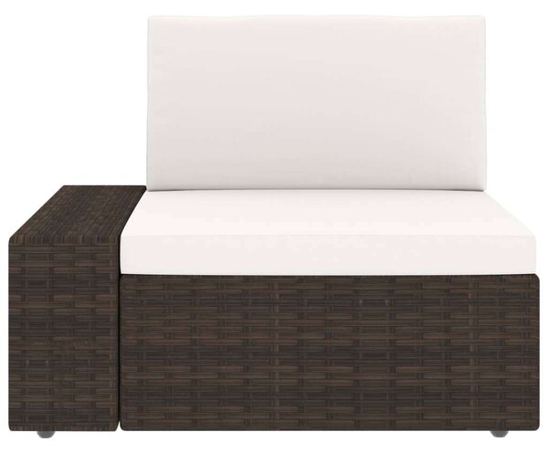 VidaXL 5 részes barna polyrattan kerti ülőgarnitúra párnákkal