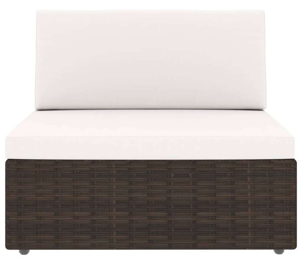 VidaXL 5 részes barna polyrattan kerti ülőgarnitúra párnákkal