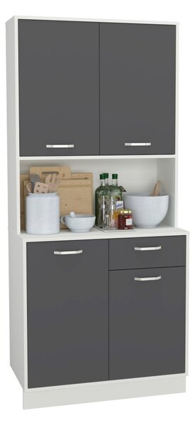 Oma tálalószekrény, Antracit / Fehér, 84 cm