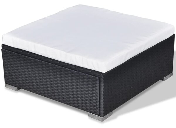 Polyrattan Kerti Ülőgarnitúra - 5 részes - Fekete