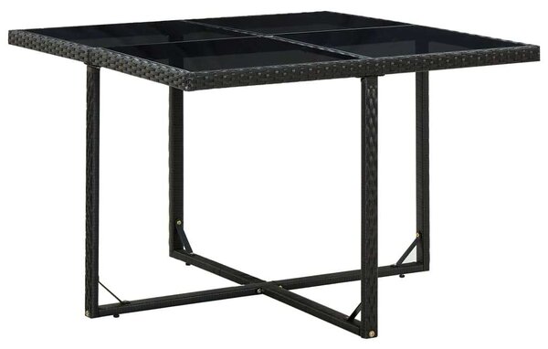 VidaXL Kültéri Étkezőgarnitúra - 9 részes - Fekete Polyrattan