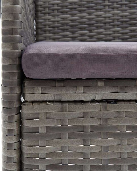 Polyrattan Kerti Étkezőgarnitúra - 7 részes - Szürke