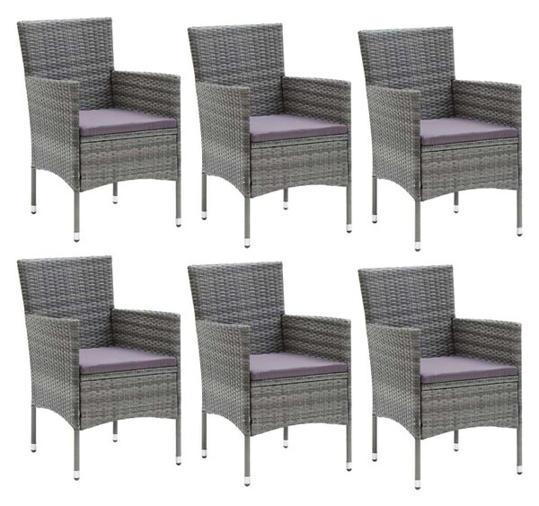 Polyrattan Kerti Étkezőgarnitúra - 7 részes - Szürke