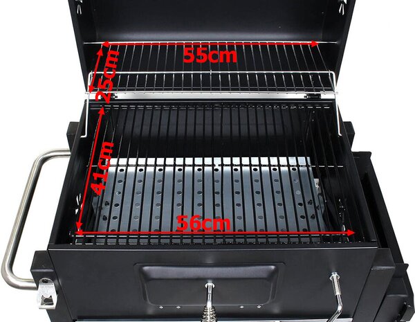 Fedeles kerti grillsütő polccal - 105x110x47cm