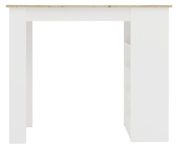 Vista 4 polcos bárasztal, Fehér / Artisan tölgy, 120 x 50 x 100 cm