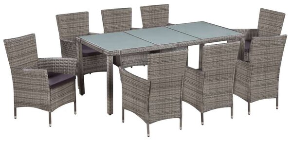 VidaXL Kültéri Polyrattan Étkezőgarnitúra - 9 személyes