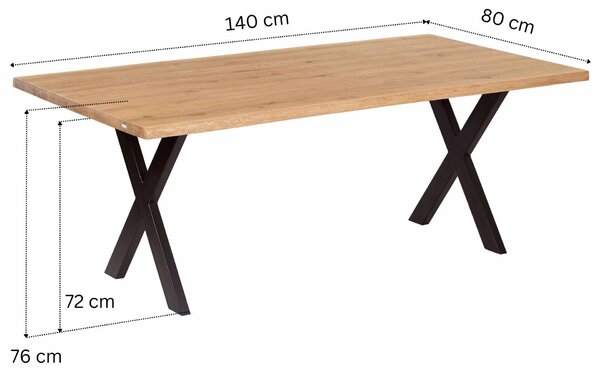 Natural edges oak Table top 140x80cm