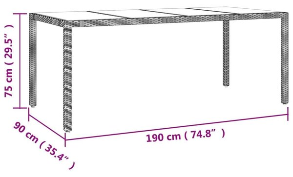 Polyrattan Kerti Étkezőgarnitúra - 7 részes - Bézs