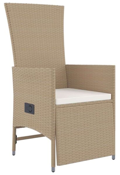VidaXL Kerti Étkezőgarnitúra - Polyrattan - 9 részes - Bézs