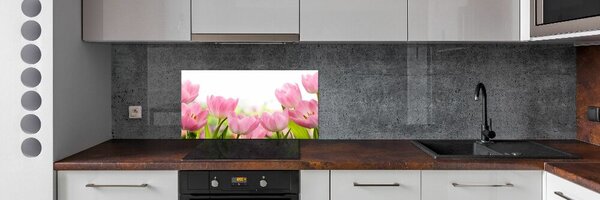 Konyhai hátfalpanel Rózsaszín tulipánok