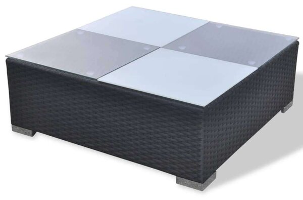 Polyrattan Kerti Ülőgarnitúra - 6 részes - Fekete