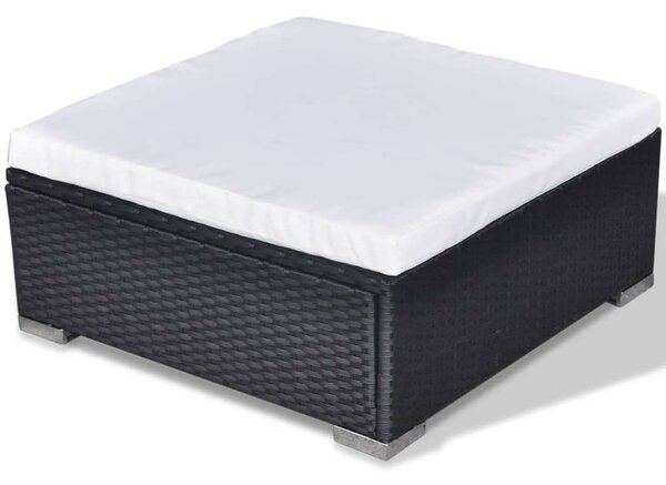Polyrattan Kerti Ülőgarnitúra - 6 részes - Fekete