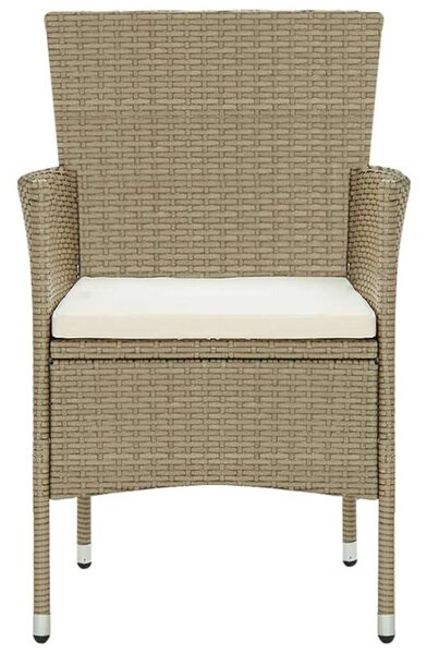 Kerti Polyrattan Étkezőgarnitúra - 11 részes - Bézs