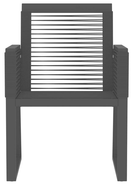 Fekete Kerti Étkezőgarnitúra - 5 részes - Acél és PVC Rattan