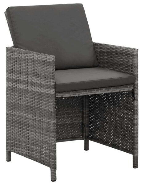 Polyrattan Kerti Étkezőgarnitúra - 9 részes - Szürke