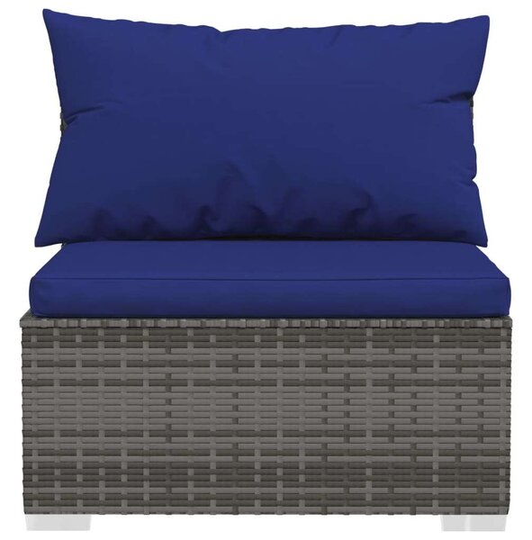 Polyrattan Kerti Ülőgarnitúra - 6 részes - Szürke