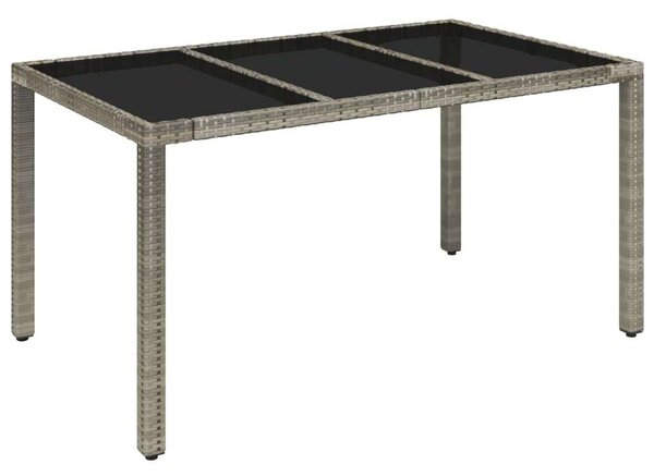5 részes szürke polyrattan kerti étkezőgarnitúra párnával