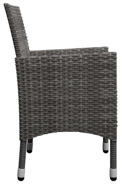 Akácfa-Rattan Kerti Étkezőgarnitúra - 5 részes - Szürke