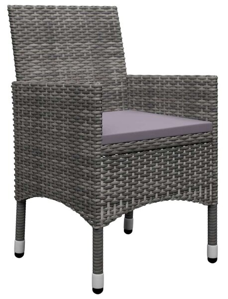 Polyrattan Kerti Étkezőgarnitúra - 9 részes - Szürke