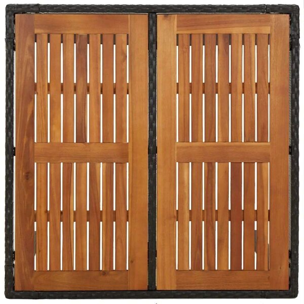 Polyrattan Kerti Étkezőgarnitúra - 5 részes - Fekete