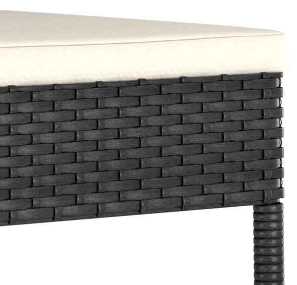 Polyrattan Kerti Étkezőgarnitúra - 5 részes - Fekete