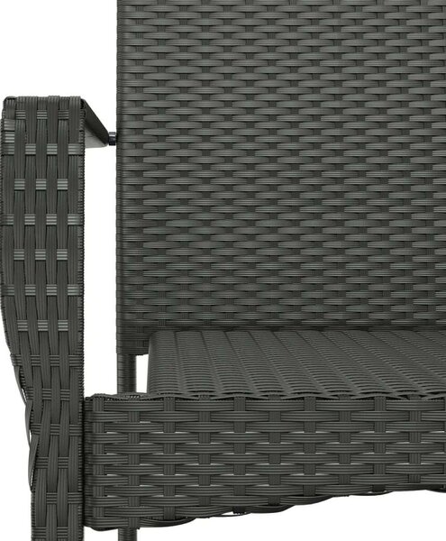 Polyrattan Kerti Étkezőgarnitúra - 5 részes - Fekete