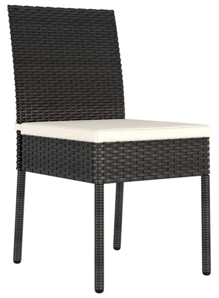 Polyrattan Kerti Étkezőgarnitúra - 5 részes - Fekete