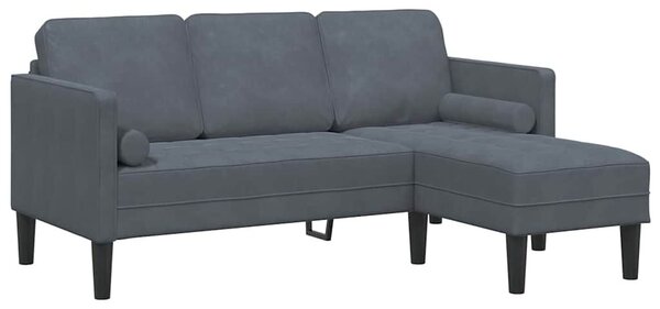VidaXL Kanapé Szett 2 pcs Sötétszürke 173 x 131 x 67 cm Bársony