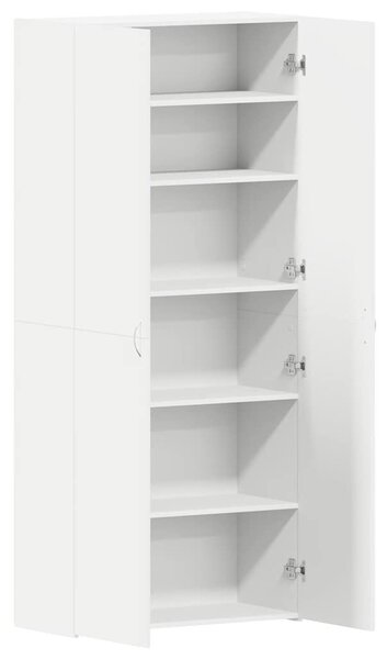 VidaXL Cipőszekrény polcokkal ajtóval Fehér 80 x 35.5 x 180 cm Faanyag