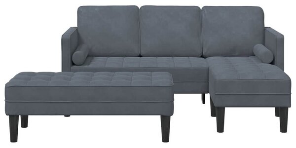 VidaXL Kanapé Szett 2 pcs Sötétszürke 173 x 131 x 67 cm Bársony